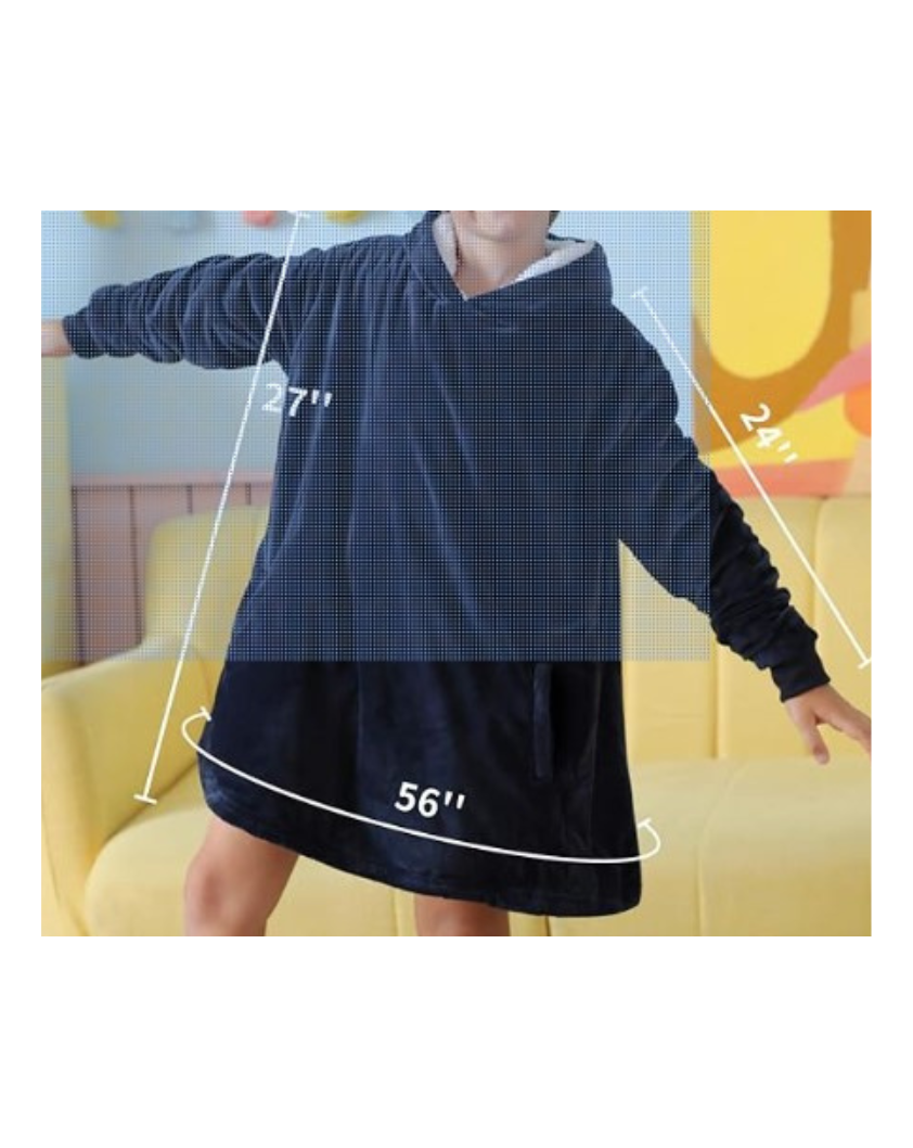 SCP Oversized Sweatshirt Blanket – Embroidered Left-Chest Logo (Player Number on Sleeve – Optional) – Young Kid