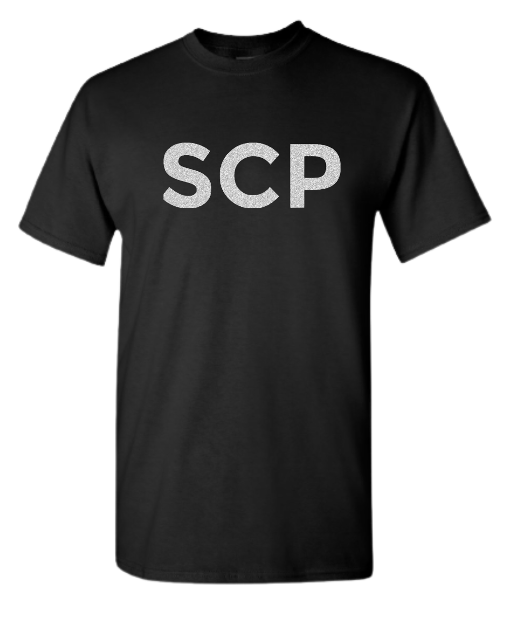 Crewneck T-shirt -GLITTER SCP Center Chest Logo