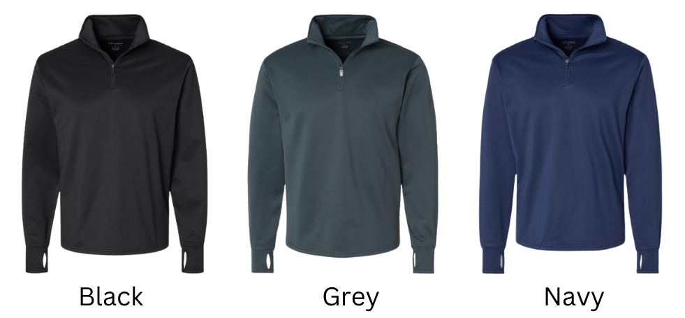 Champion Quarter Zip Pullover Sweatshirt-EMBROIDERED SCP Left Chest Logo