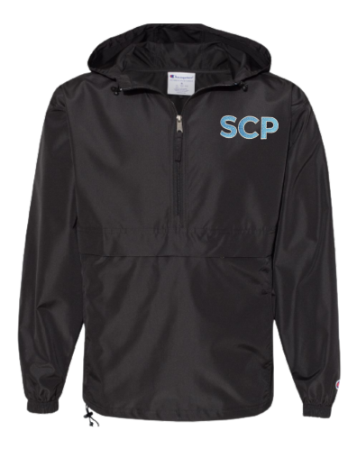 Champion Quarter Zip Packable Jacket-EMBROIDERED SCP Left Chest Logo