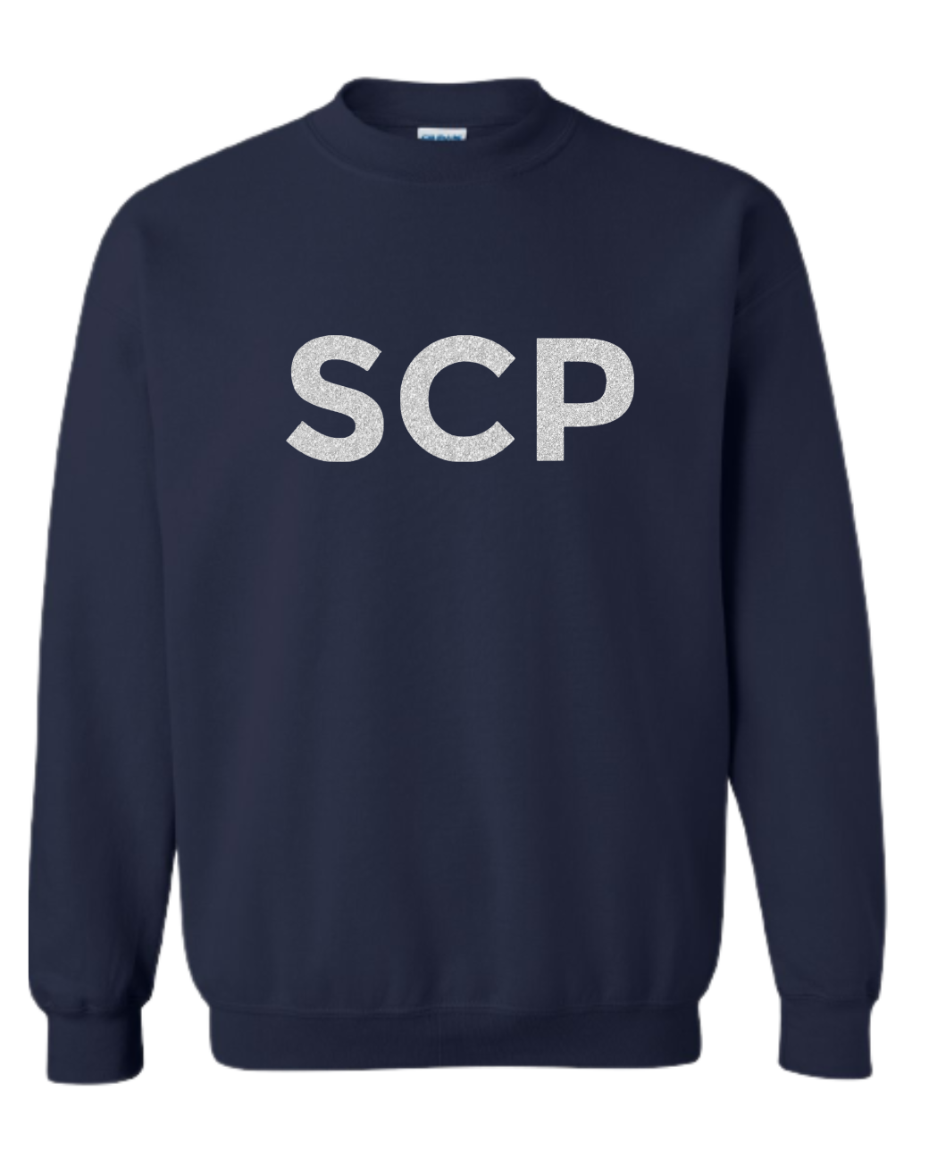 Crewneck Sweatshirt-GLITTER SCP Center Chest Logo