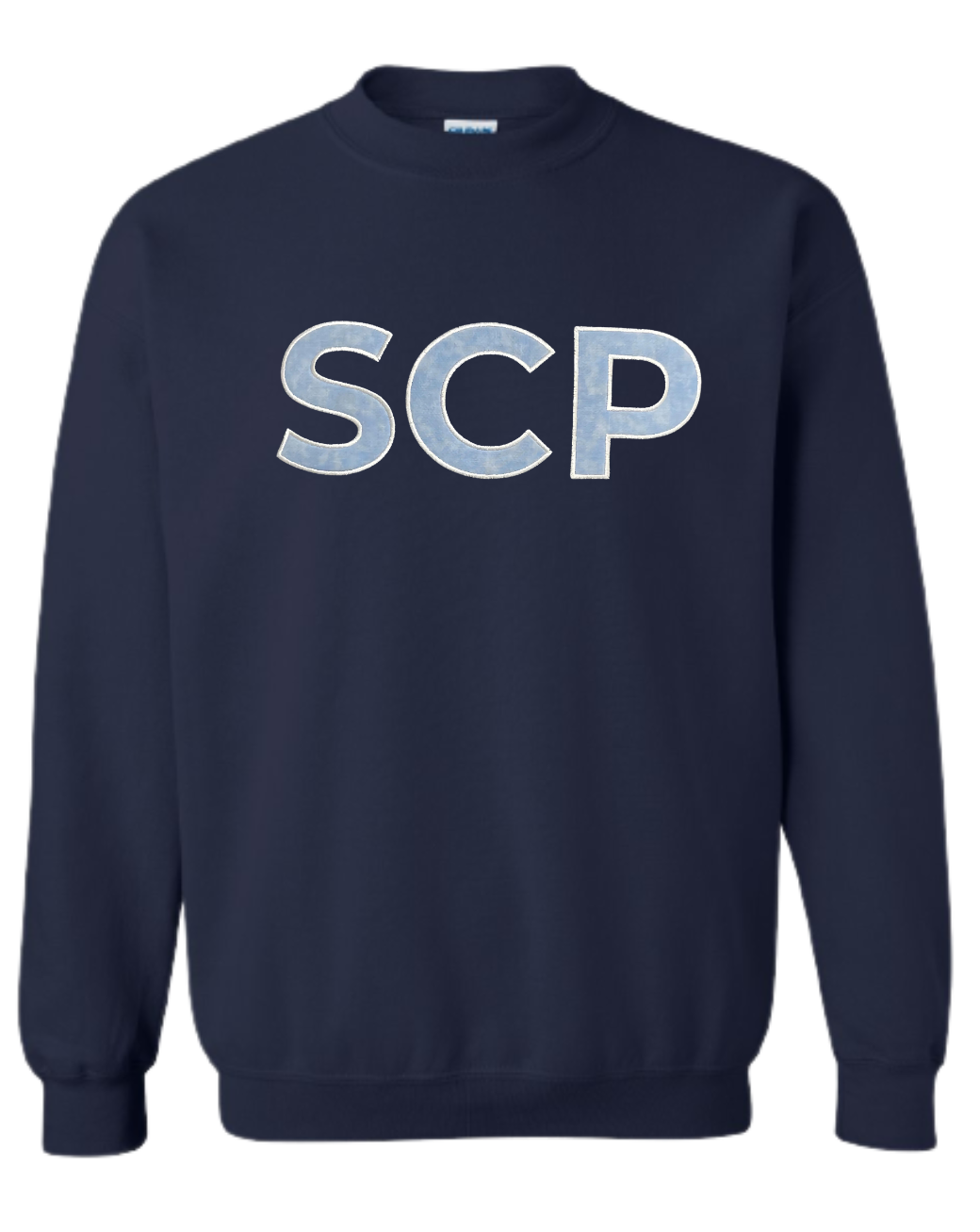 Crewneck Sweatshirt-EMBROIDERED SCP APPLIQUE Center Chest Logo