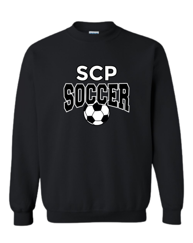 SCP Crewneck Sweatshirt – “SCP Soccer” Arch & Ball Front Design – Youth