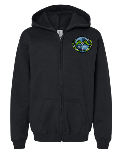 SCP Full-Zip Hoodie – Embroidered “PDA/SCP” Left-Chest Logo – Youth