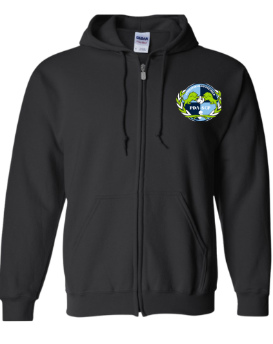 SCP Full-Zip Hoodie – “PDA/SCP” Left-Chest Logo – Adult