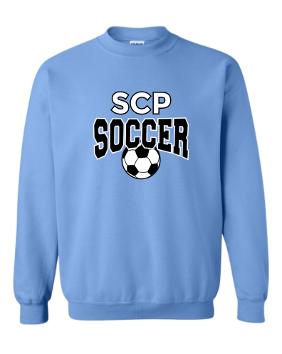 SCP Crewneck Sweatshirt – “SCP Soccer” Arch & Ball Front Design – Adult