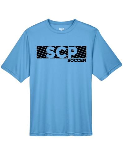 SCP Performance Tee – “Striped” Block Design (“SOCCER” Text Optional) – Youth