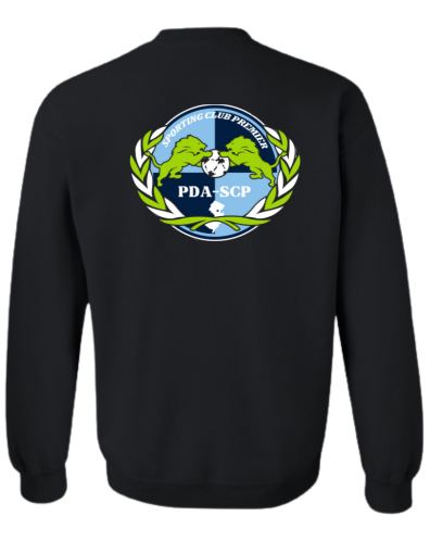 SCP Crewneck Sweatshirt – “PDA/SCP” Back Center Logo (Left-Chest Name – Optional) – Youth