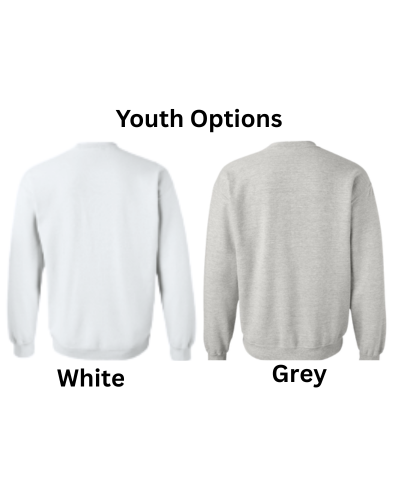 SCP Crewneck Sweatshirt – “Sporting Club Premier” Soccer-Ball Emblem – Center-Back Design (Player Number on Sleeve – Optional) – Youth