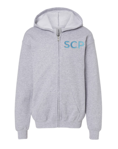 SCP Full-Zip Hoodie – Embroidered “SCP” Left-Chest Logo – Youth