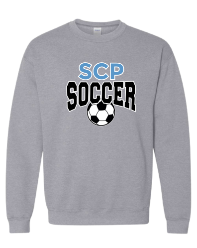 SCP Crewneck Sweatshirt – “SCP Soccer” Arch & Ball Front Design – Youth