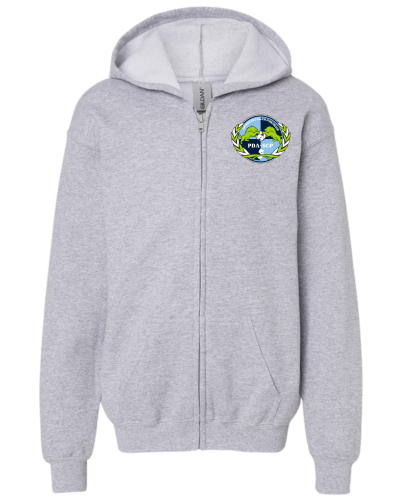 SCP Full-Zip Hoodie – “PDA/SCP” Left-Chest Logo – Youth