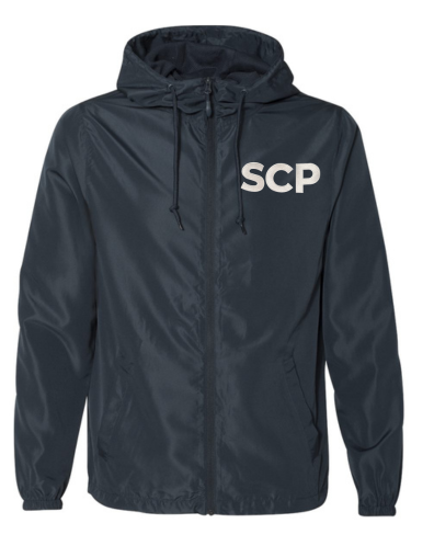 SCP Lightweight Full-Zip Windbreaker – Embroidered “SCP” Left-Chest Logo – Adult