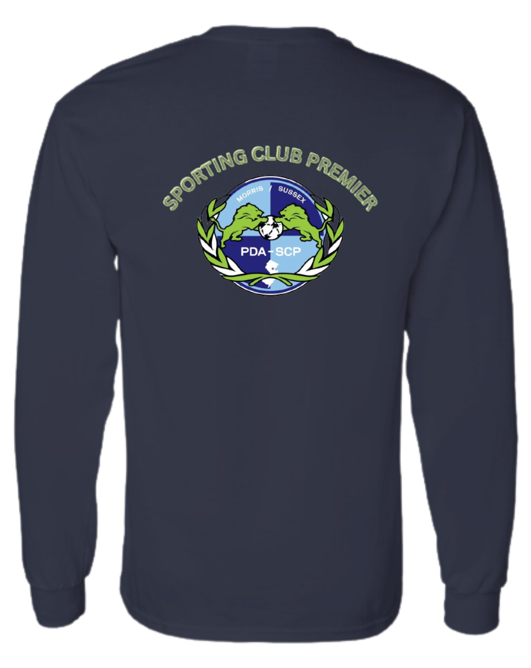 Crewneck-Long Sleeve T-shirt-PCA/SCP Center Back Logo with Option to add Name on front left chest