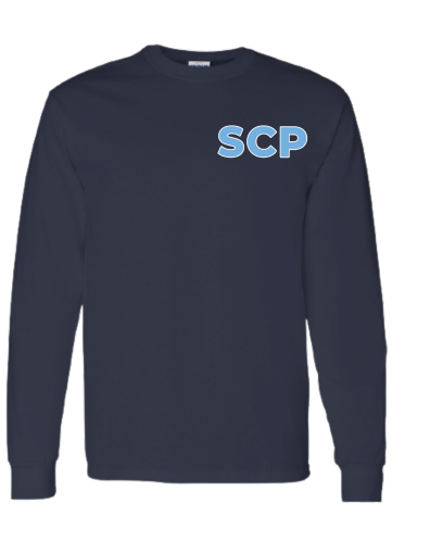 Crewneck-Long Sleeve T-shirt-PCA/SCP Center Back Logo with Option to add SCP logo on front left chest