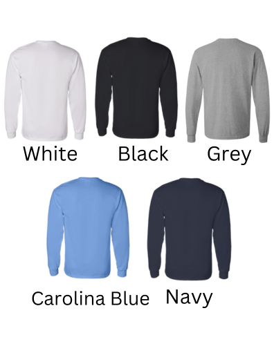 Crewneck-Long Sleeve T-shirt-PCA/SCP Center Back Logo with Option to add Name on front left chest