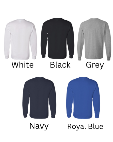 Youth Crewneck-Long Sleeve T-shirt-PCA/SCP Center Back Logo with option of Name of front left chest