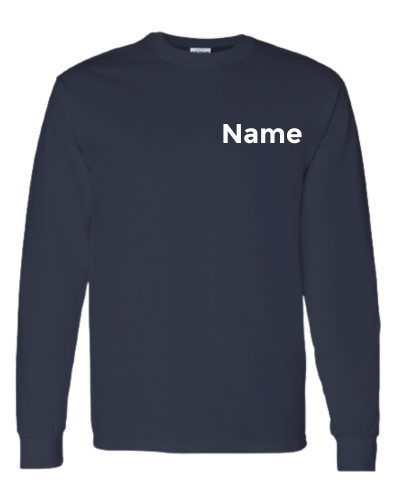 Crewneck-Long Sleeve T-shirt-PCA/SCP Center Back Logo with Option to add Name on front left chest