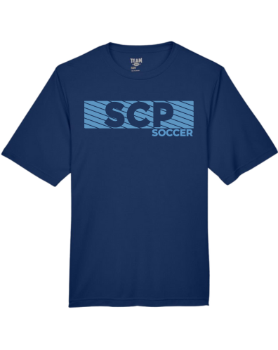 SCP Performance Tee – “Striped” Block Design (“SOCCER” Text Optional) – Adult