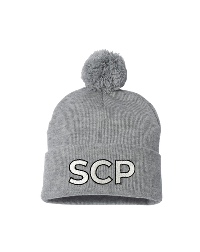 SCP Cuffed Pom-Pom Beanie – Embroidered Logo – Adult/Young Adult