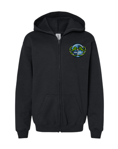 SCP Full-Zip Hoodie – Embroidered “PDA/SCP” Left-Chest Logo – Youth