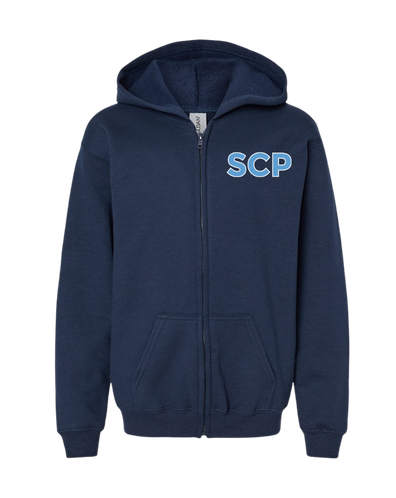 SCP Full-Zip Hoodie – “PDA/SCP” Left-Chest Logo – Youth