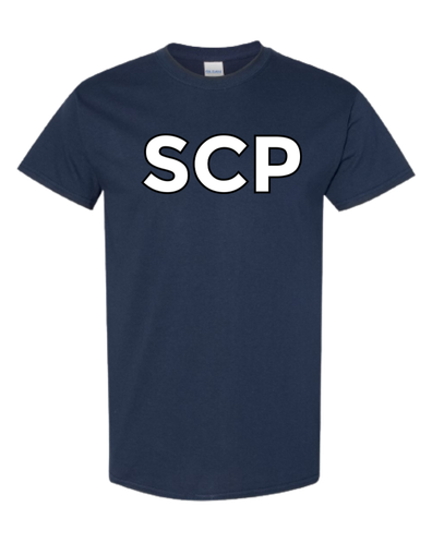 SCP Crewneck Tee – “SCP” Center-Chest Logo – Adult
