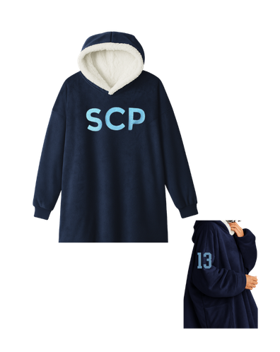 SCP Oversized Sweatshirt Blanket – Embroidered Center-Chest Logo (Player Number on Sleeve – Optional) – Young Kid