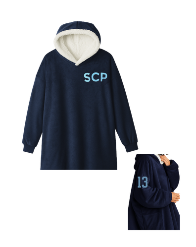 SCP Oversized Sweatshirt Blanket – Embroidered Left-Chest Logo (Player Number on Sleeve – Optional) – Young Kid