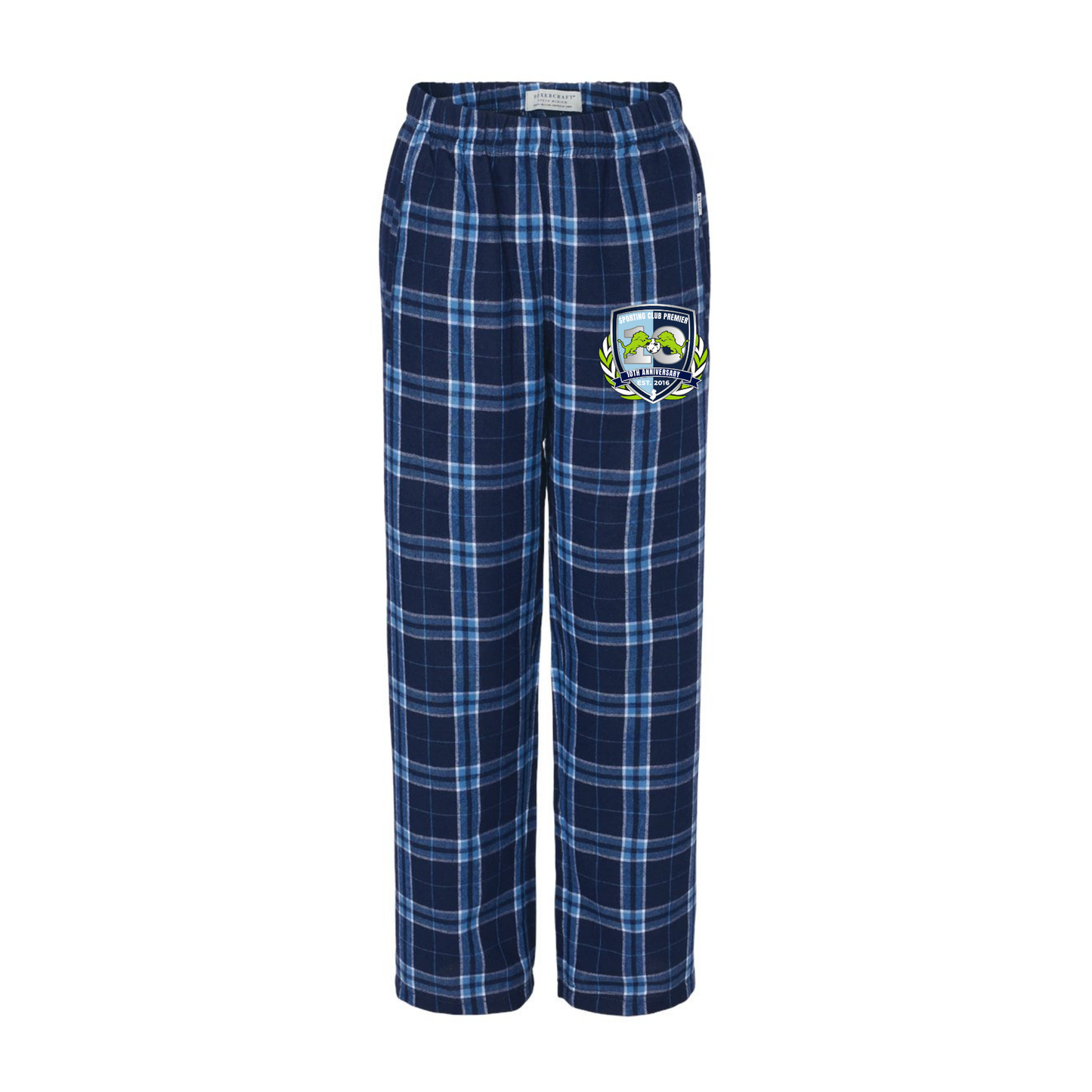 10th Anniversary Flannel Pants – Boxercraft – Front-Leg Logo (Emblem or Badge) – Youth
