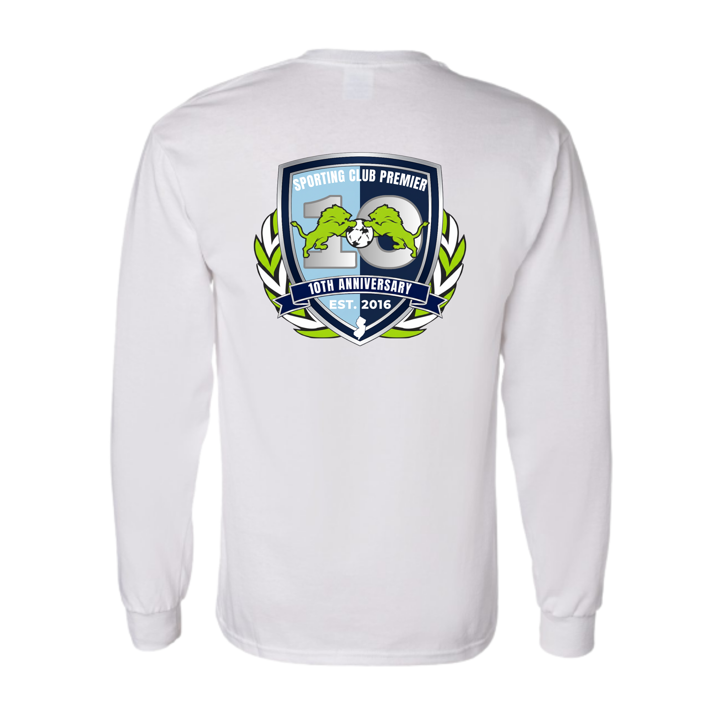 10th Anniversary Long Sleeve Tee – (Emblem or Badge) Back Center – Adult