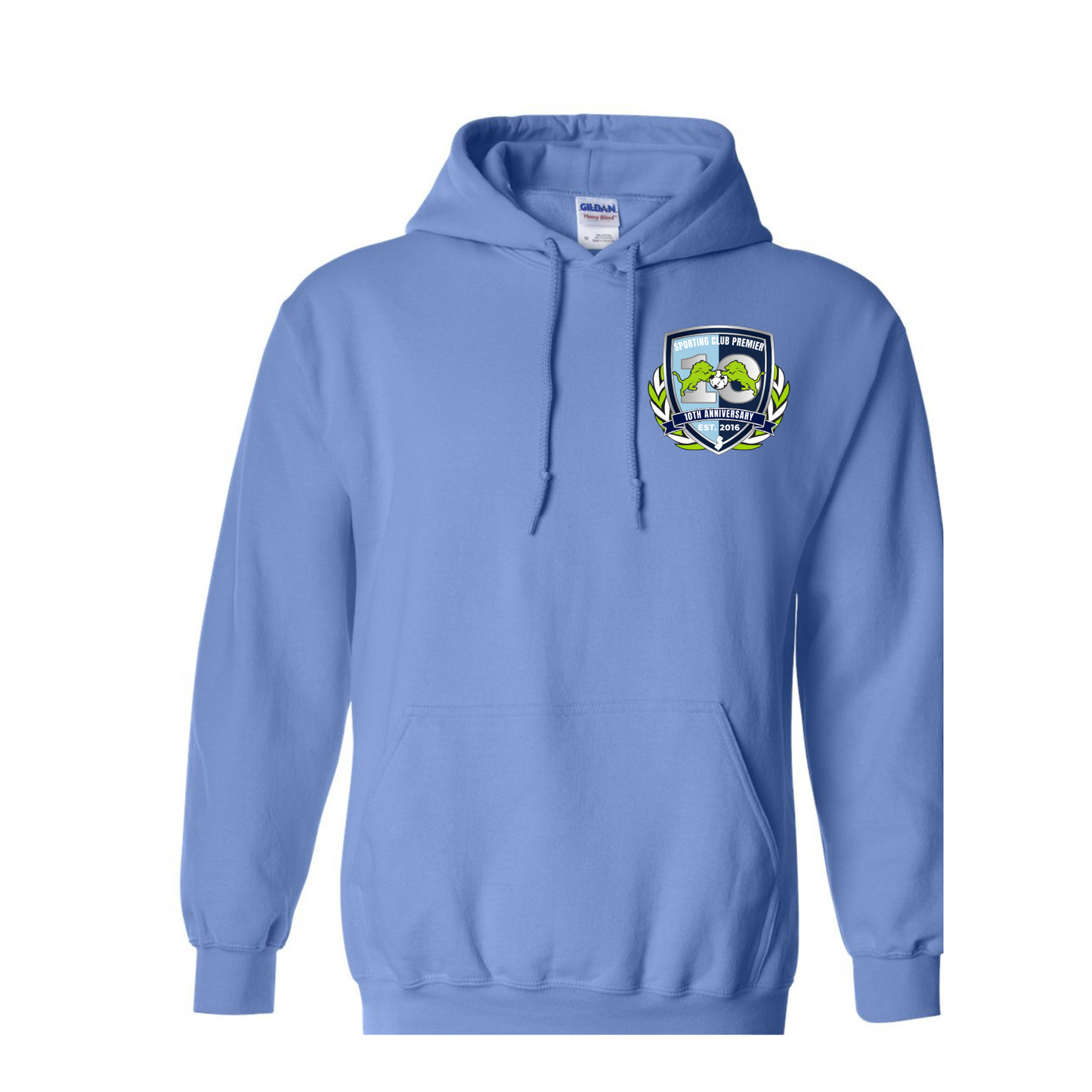 10th Anniversary Hoodie – Left Chest (Emblem or Badge) + Back Name Option – Adult