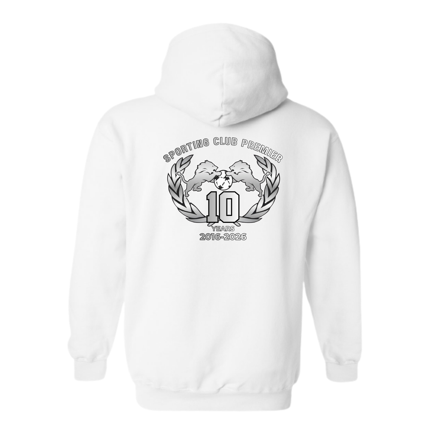 10th Anniversary Hoodie – (Emblem or Badge) Back Center – Youth