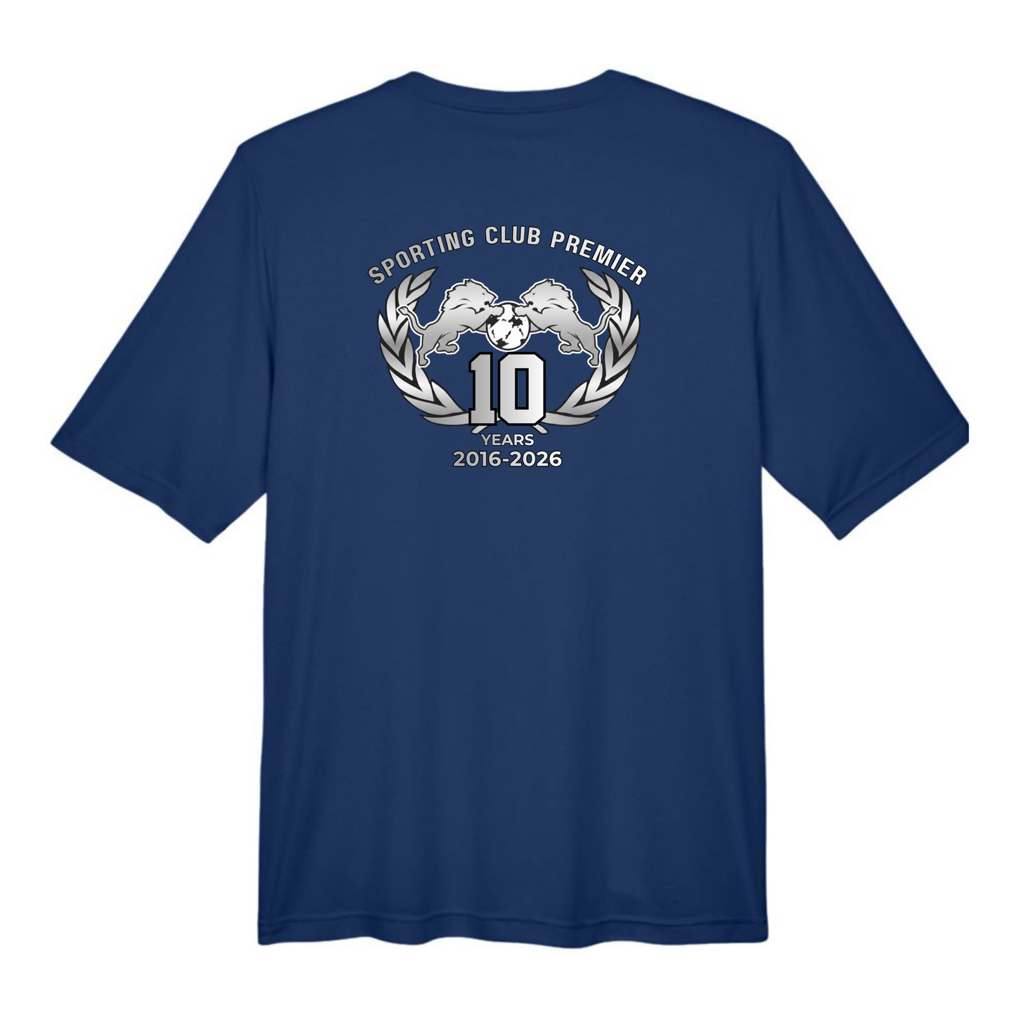 10th Anniversary Performance Tee – (Emblem or Badge) Back Center – Adult