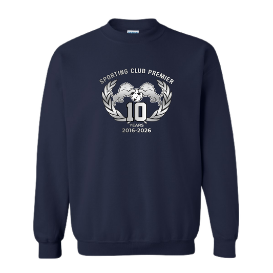 10th Anniversary Crewneck – Emblem Center Chest – Adult