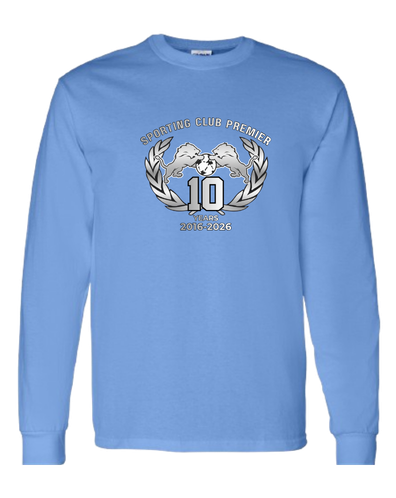 10th Anniversary Long Sleeve Tee – Emblem Center Chest – Adult