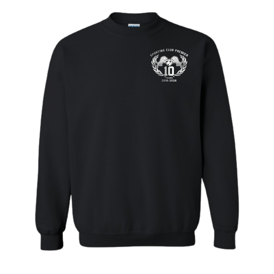 10th Anniversary Crewneck – Left Chest (Emblem or Badge) + Back Name Option – Adult