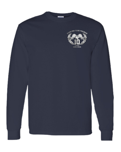 10th Anniversary Long Sleeve Tee – Sleeve Logo (Emblem or Badge) + Back Name Option – Adult