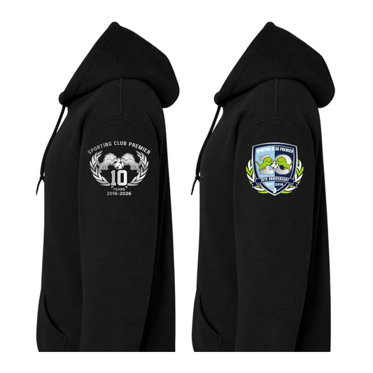 10th Anniversary Crewneck – Sleeve Logo (Emblem or Badge) + Back Name Option – Adult