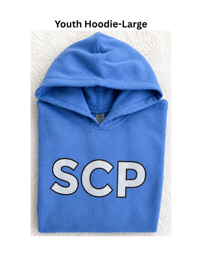 SCP Hoodie – “SCP” Center-Chest Logo – Youth-SAMPLE SALE