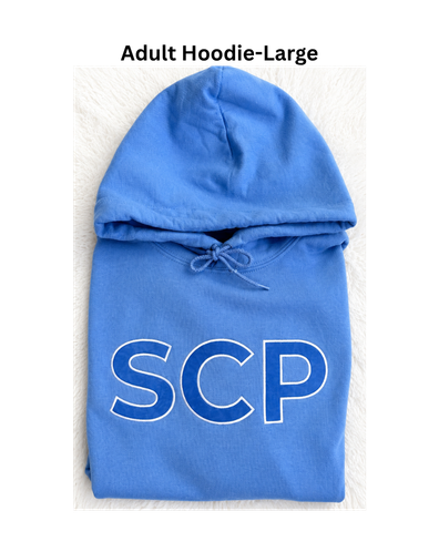 SCP Hoodie – Embroidered “SCP” Appliqué – Center-Chest Logo – Adult - SAMPLE SALE