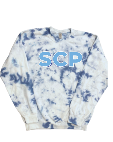 Tie Dye SCP Center Chest Logo Crewneck Sweatshirt