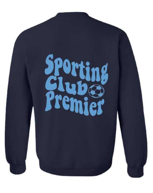 YOUTH Crewneck Sweatshirt - Wavy Sporting Club Premier Design on Back