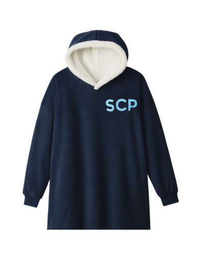 SCP Oversized Sweatshirt Blanket – Embroidered Left-Chest Logo (Player Number on Sleeve – Optional) – Adult/Young Adult
