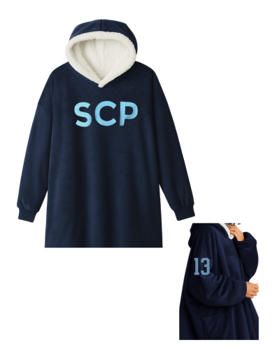 SCP Oversized Sweatshirt Blanket – Embroidered Center-Chest Logo (Player Number on Sleeve – Optional) – Adult/Young Adult