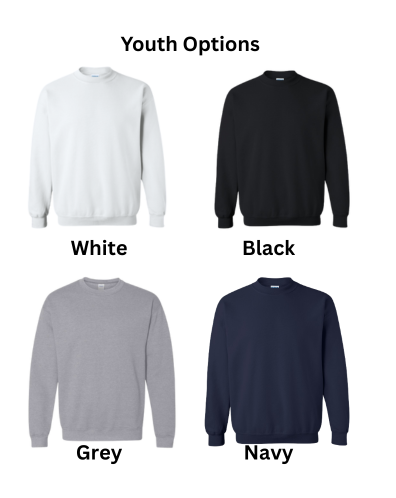 SCP Crewneck Sweatshirt – Embroidered “PDA/SCP” Left-Chest Logo – Youth