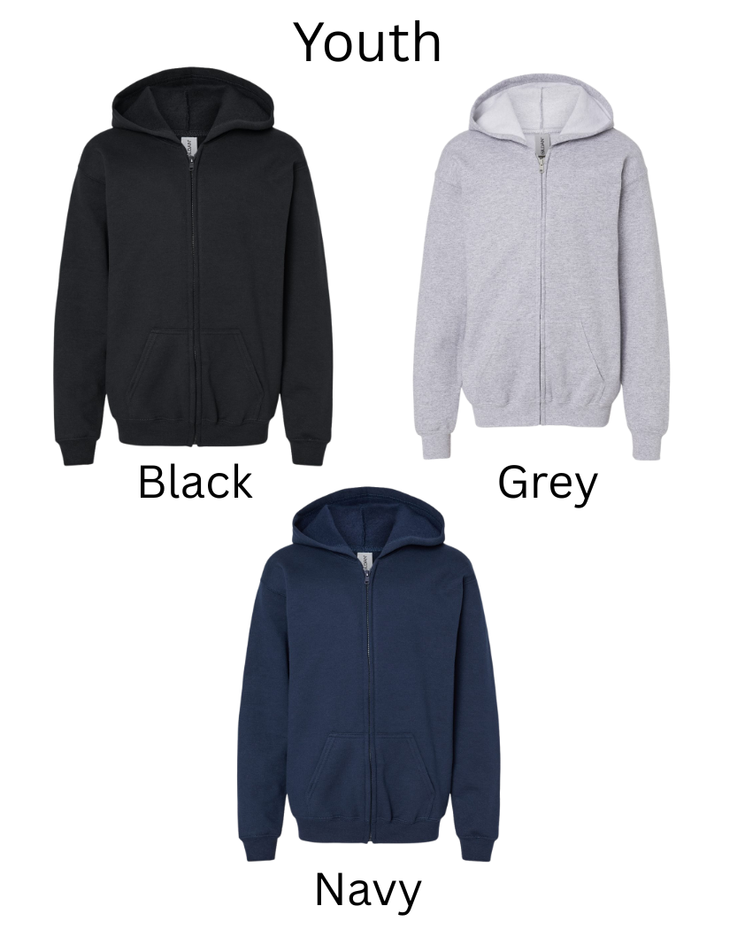 SCP Full-Zip Hoodie – Embroidered “SCP” Left-Chest Logo – Youth
